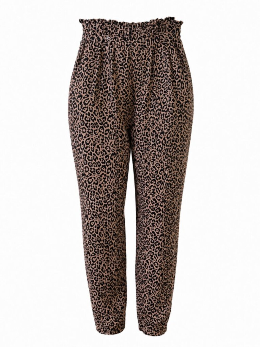 American Eagle Leopard Print High Rise Paperbag Pants Size M